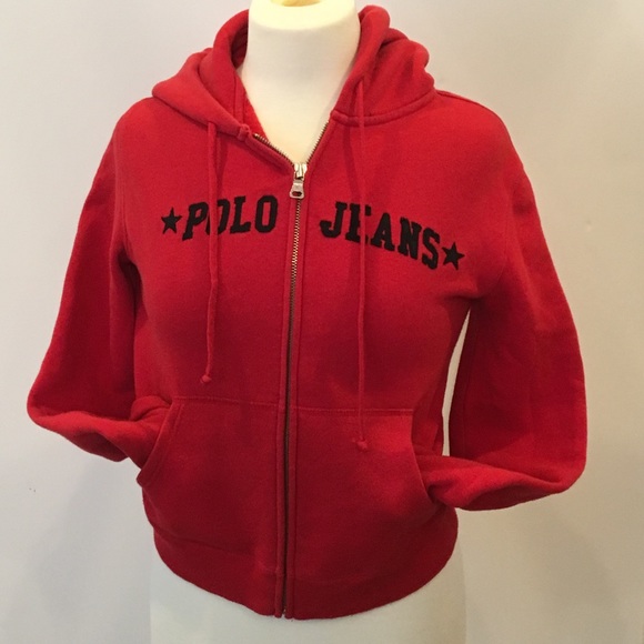 red hoodie polo